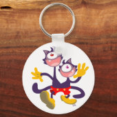 Monoculaire katten in Tandem Walk sleutelhanger (Voorkant)