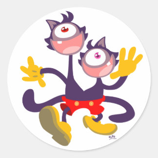 Monoculaire katten in Tandem Walk sticker