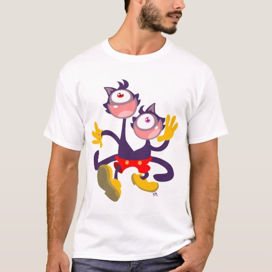 Monoculaire katten in Tandem Walk T-shirt (Voorkant)