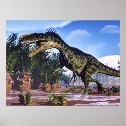 Monofosaurus dinosaur - 3D rendering Poster (Voorkant)