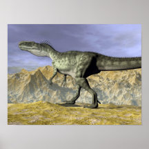 Monofosaurus dinosaurus in de woestijn - 3D render