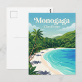 Monogaga Beach Ivoorkust Briefkaart (Voorkant / Achterkant)