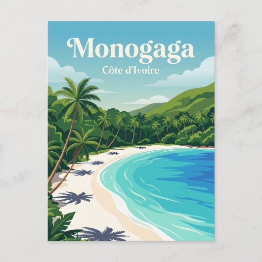 Monogaga Beach Ivoorkust Briefkaart (Voorkant)