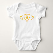 Monogam Yellow Hearts Romper (Voorkant)