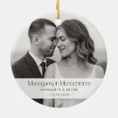 Monogamie in monochroom – Grappig zwart-wit Keramisch Ornament (Achterkant)