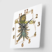 Monogamish partij ondersteboven ananas vierkante klok (Hoek)