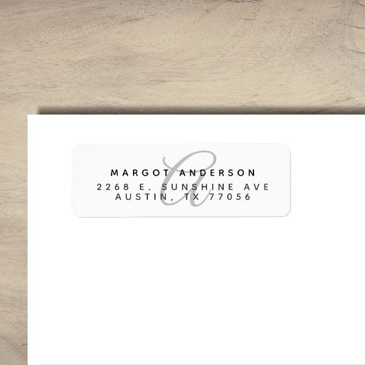 Monogoram Chic | Stijlvol script | Retouradres Etiket
