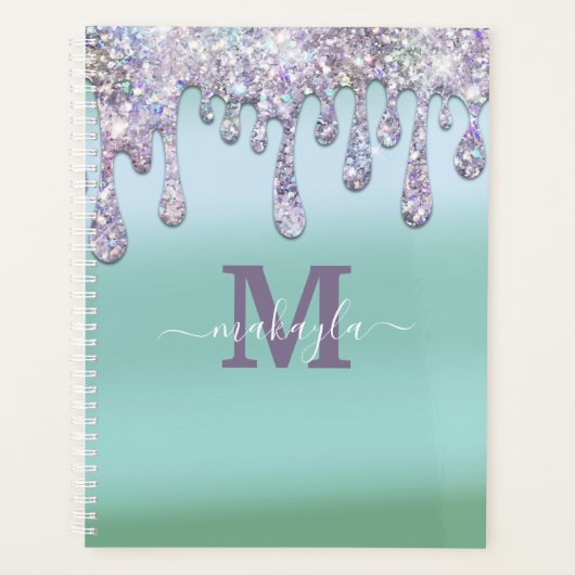 Monografie Glitter Drips Folie Aangepast Planner (Voorkant)