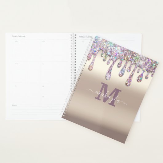 Monografie Glitter Drips Folie Aangepast Planner (Display)