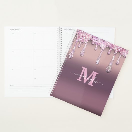 Monografie Glitter Drips Folie Aangepast Planner (Display)