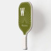 Monografie met Sunburst & naam Light Olive Pickleball Paddle (Links)