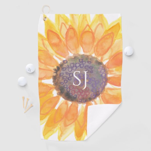 monografische bloem golfhanddoek (Insitu)