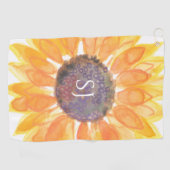 monografische bloem golfhanddoek (Horizontaal)