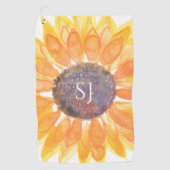 monografische bloem golfhanddoek (Voorkant)