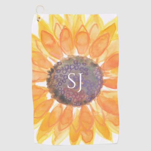 monografische bloem golfhanddoek (Voorkant)