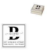 Monografische Eenvoudig Vierkant Handgeschreven Rubberstempel (Gestempeld)