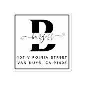 Monografische Eenvoudig Vierkant Handgeschreven Rubberstempel (Afrduk)