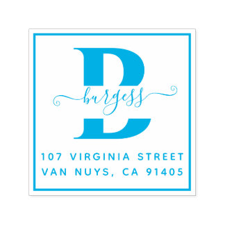 Monografische Eenvoudig Vierkant Handgeschreven Zelfinktende Stempel