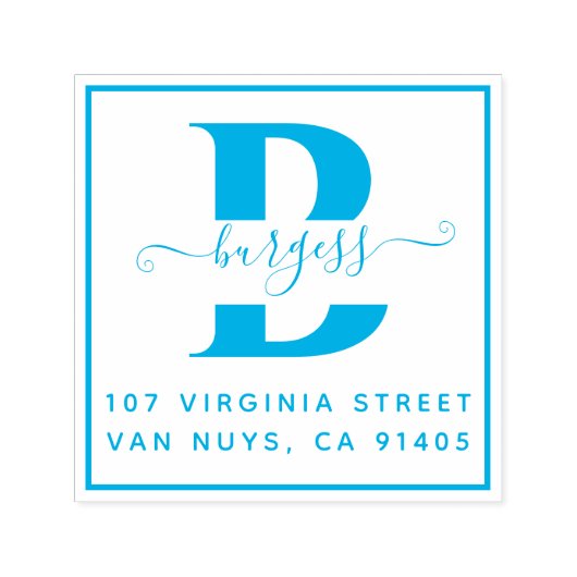 Monografische Eenvoudig Vierkant Handgeschreven Zelfinktende Stempel (Design)