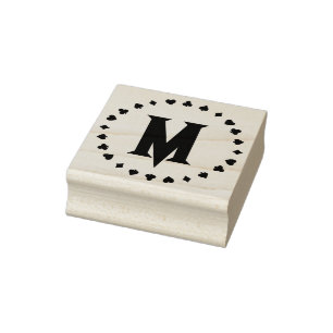 Monografische letter, Kaart Suits Design Ring Rubberstempel