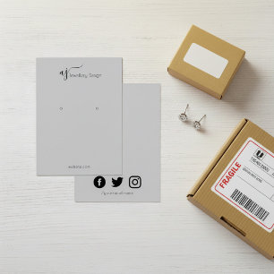 Monografische sociale media oorbel display kaart