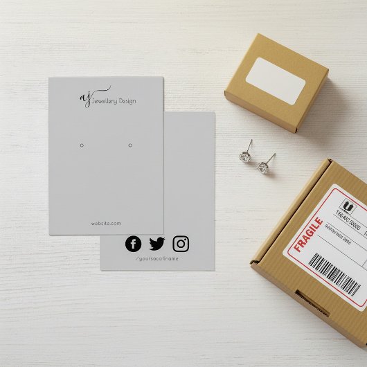 Monografische sociale media oorbel display kaart