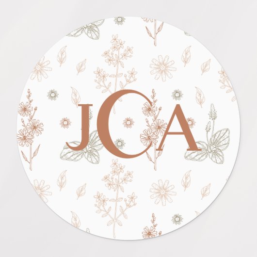 Monografische Wildflower Adhesive Labels (Design 1)