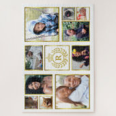 Monogram 10 Foto Collage Gold Laurel Royal Crown Legpuzzel (Verticaal)