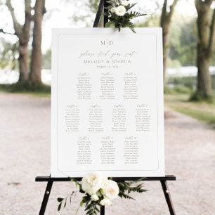Monogram 10 Tafels Stoelen Chart Rand Poster