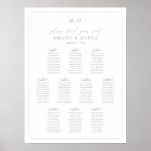 Monogram 10 Tafels Stoelen Chart Rand Poster (Voorkant)