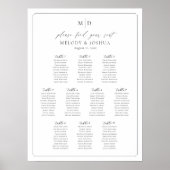 Monogram 10 Tafels Vind Je Plaats Zitplaatsindelin Poster (Voorkant)