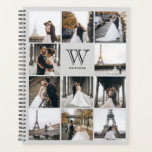 Monogram 11 Square Foto Modern Gray Planner<br><div class="desc">Deze moderne monogrammed planner kenmerkt 11 foto's een vlek voor een naam.</div>