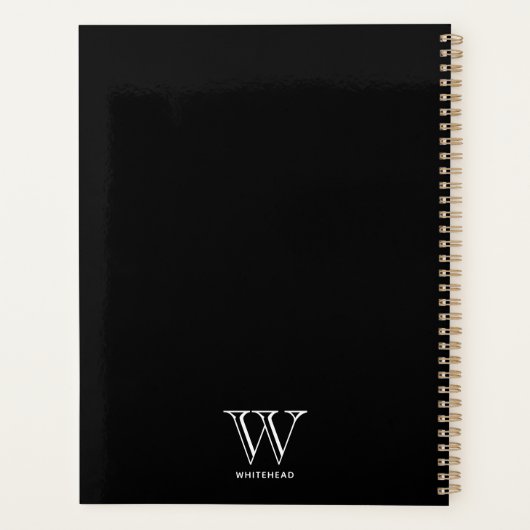 Monogram 11 Square Photo Modern Planner (Achterkant)