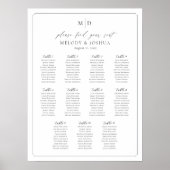 Monogram 11 Tafels Vind Je Plaats Zitplaatsindelin Poster (Voorkant)