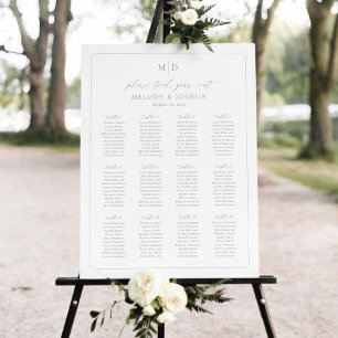 Monogram 12 Tafels Stoelen Chart Rand Poster