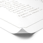 Monogram 12 Tafels Stoelen Chart Rand Poster (Hoek)