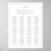 Monogram 12 Tafels Vind je plaats Zitplaatsindelin Poster (Voorkant)