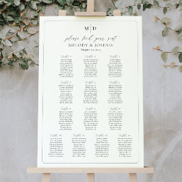 Monogram 13 tafels Vind uw zitplaatskaart Poster