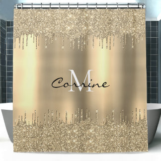 Monogram 14.000 Goud DBL-druppelaar Glitter Metall Douchegordijn