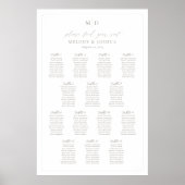 Monogram 14 Tafels Stoelindeling Zitschema Poster (Voorkant)