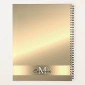 Monogram 14k Goud Dripping Glitter Metallic Dageli Planner (Achterkant)