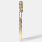 Monogram 14k Gouden Zijdruppelende Glitter Android Case-Mate iPhone Case (Achterkant / Rechts)