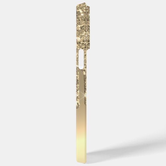 Monogram 14k Gouden Zijdruppelende Glitter Android Case-Mate iPhone Case (Achterkant / Rechts)