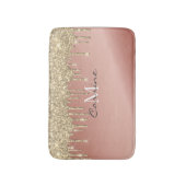 Monogram 14K Metallic + Roos Gold Glitter Dripping Badmat (Voorkant Verticaal)