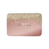 Monogram 14K Metallic + Roos Gold Glitter Dripping Badmat (Voorkant)