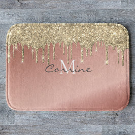 Monogram 14K Metallic + Roos Gold Glitter Dripping Badmat