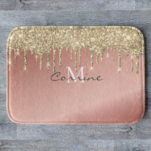 Monogram 14K Metallic + Roos Gold Glitter Dripping Badmat