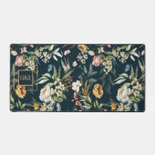 Monogram, 1600s Stilleven Bloemen Rand Patroon Bureaumat (Voorkant)