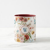 Monogram 1600s Waterverf Bloemen 11 oz. Ringer com Mok (Midden)
