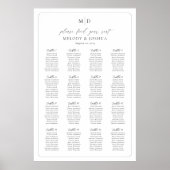 Monogram 16 Tafels Vind je plaats Zitplaatsindelin Poster (Voorkant)